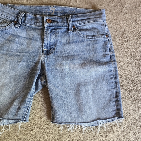 7 For All Mankind low rise cutoff denim shorts size 26 - Picture 4 of 11